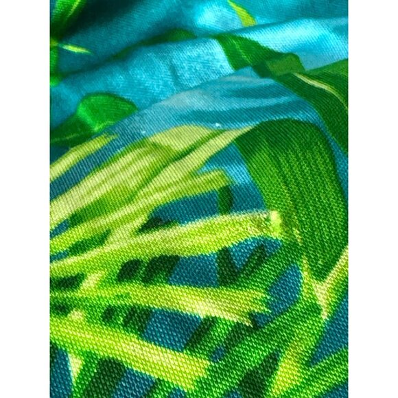 Versace FWRD Renew Knee-Length Dress in Green Palm 38 Womens Jersey Long Sleeve - Picture 10 of 14